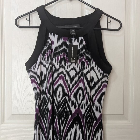 INC International- Boho Escape Halter top. PM (purple/black & white) NWT - Picture 1 of 8